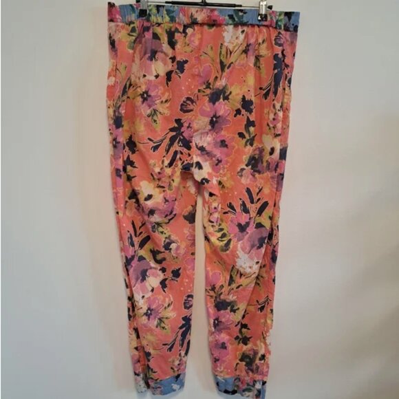 Sundance Luna Apricot Floral Beach Cropped Pull On Pants - Picture 3 of 8